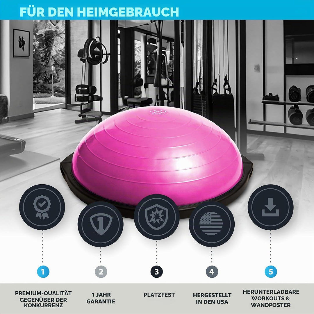 Bosu, Home Gym Equipment, The Original Balance Trainer, 66 cm Durchmesser Rosa, Rosa
