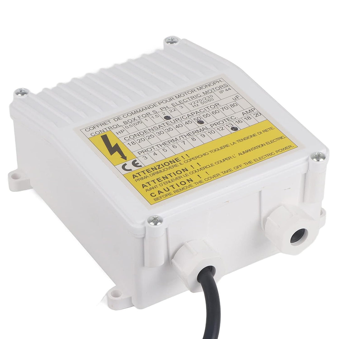 Pumpensteuerungsbox mit Wärmeschutzschalter, Pumpensteuerbox Controller für Tiefbrunnen-Tauchpumpen