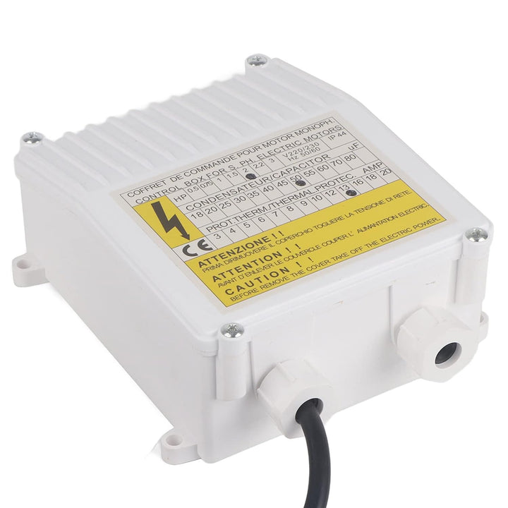 Pumpensteuerungsbox mit Wärmeschutzschalter, Pumpensteuerbox Controller für Tiefbrunnen-Tauchpumpen
