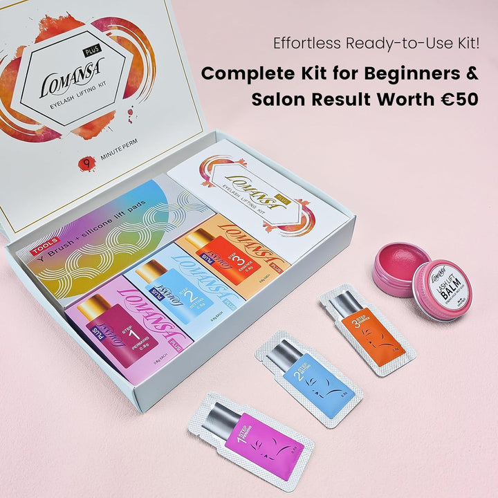 Lomansa Wimpernlifting Set, Lash Lifting Set, Augenbrauen Lifting, Lotion in Sachets, einfache Anwen