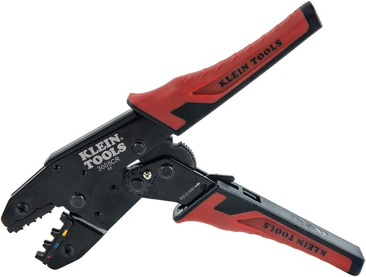 Klein Tools 3005CR Draht-Crimper Werkzeug, Ratsche isolierte Klemmzange für 10 bis 22 AWG Draht, Cri