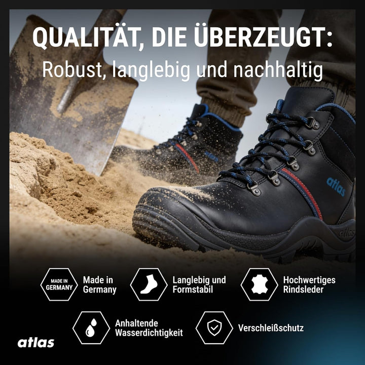 Atlas Anatomic Bau 500, Arbeitsschuh Klasse: EN ISO 20345:2011 S3, Schwarz, 49 EU