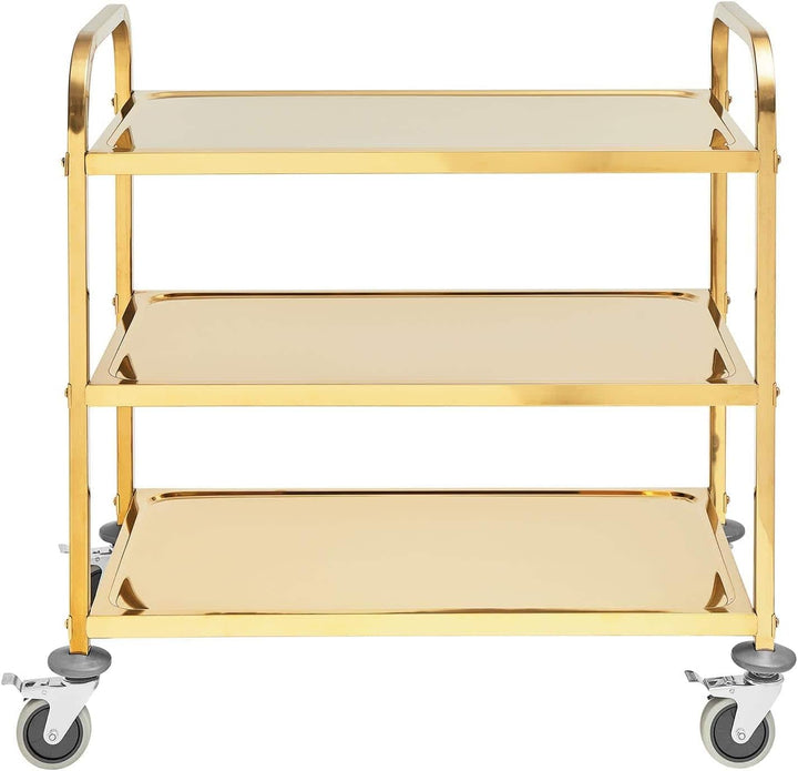 Royal Catering RCSW 3.1G Servierwagen Edelstahl 3 Borde bis 300 kg Küchenwagen Edelstahl Küchenrollw