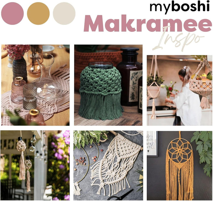 myboshi Makramee-Garn, geflochten 4mm, Made in Germany, Naturgarn, das Kreativgarn für orientalische