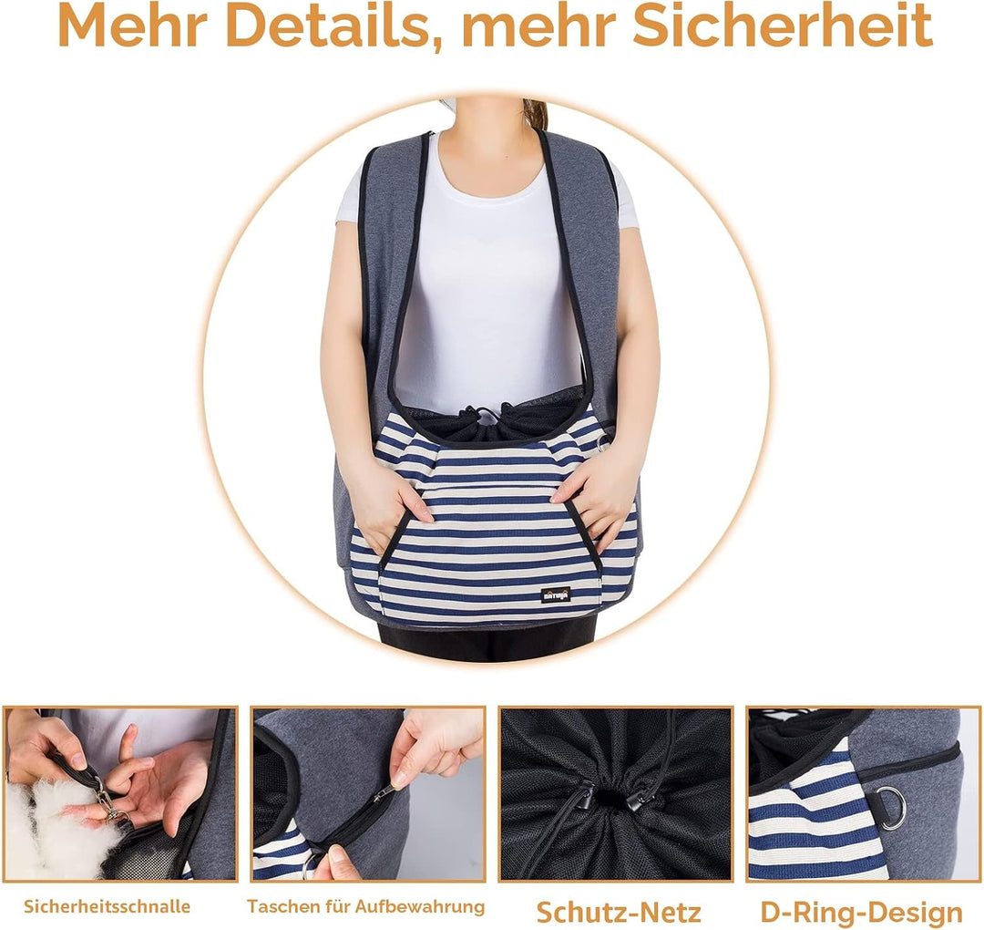 NATUYA Tragetasche für Hunde, Welpen, verstellbare Tragetasche, Reisetasche, Bodenpolster, Haustier-