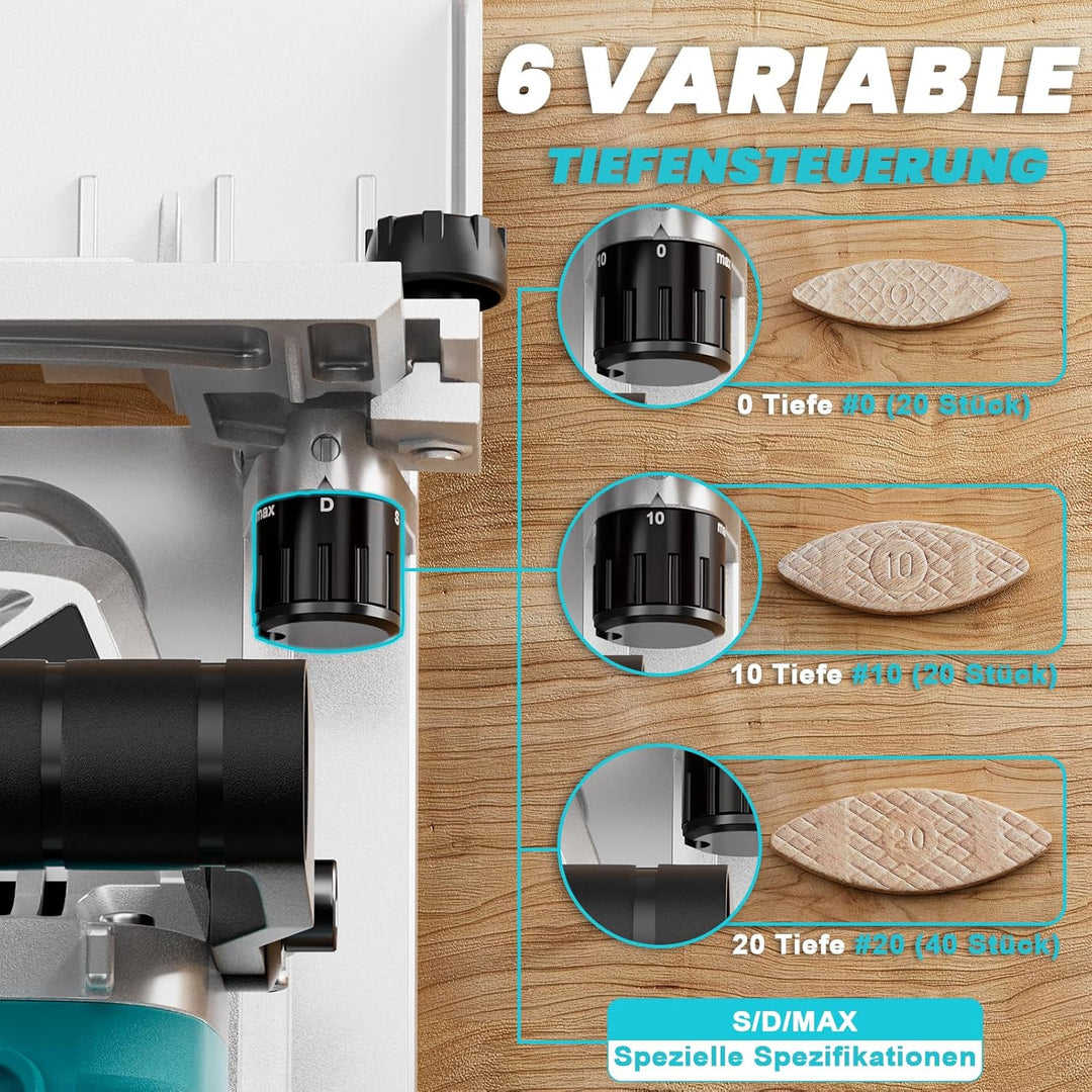 LIVOWALNY Flachdübelfräse Kompatibel Mit Makita 18V : Akku-Nutfräse Mit Staubbeutel & flachdübel für