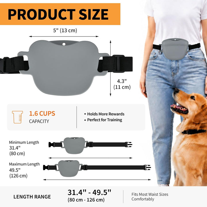 Pet Training Snack Tasche mit aktualisiertem magnetischen Clicker 2.0-Siegel, 1,66 Tassen Silikon-Ba