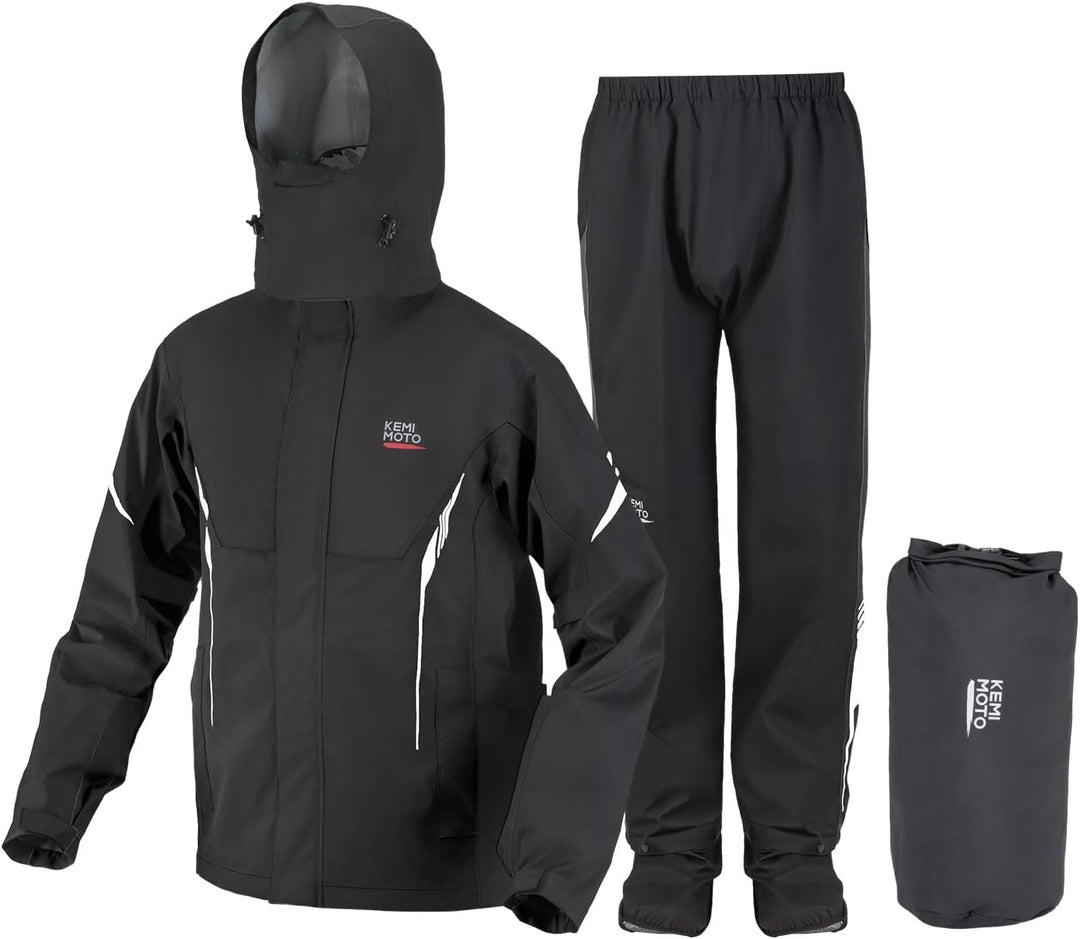 KEMIMOTO Regenanzug für Herren & Damen, 100% Wasserdichter Regenmantel, Atmungsaktiv Winddicht Regen