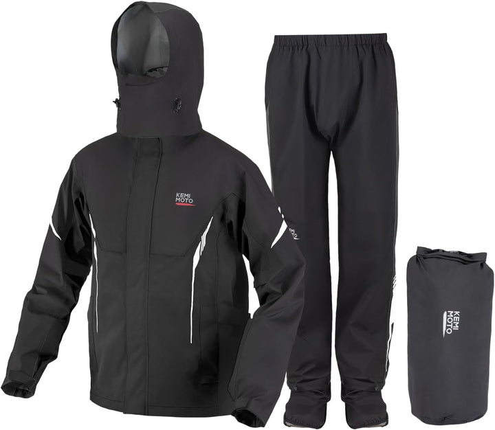 KEMIMOTO Regenanzug für Herren & Damen, 100% Wasserdichter Regenmantel, Atmungsaktiv Winddicht Regen