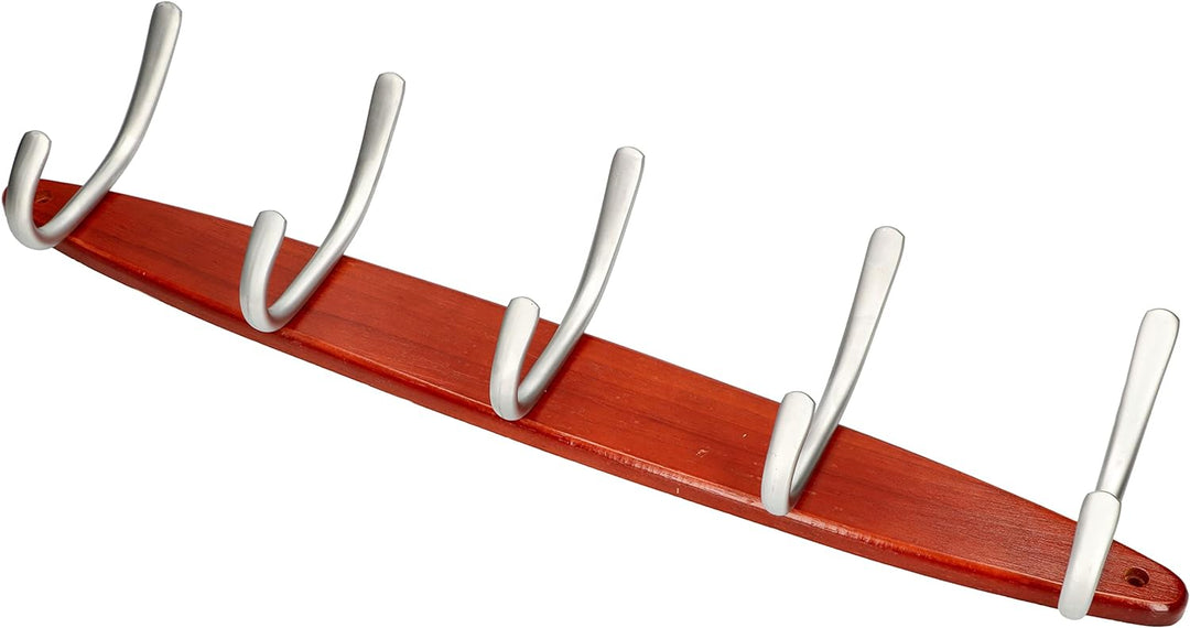 KOTARBAU® Holz-Garderobenhaken mit 5 Haken Kleiderhacken für Wandmontage Satin, 5 Haken