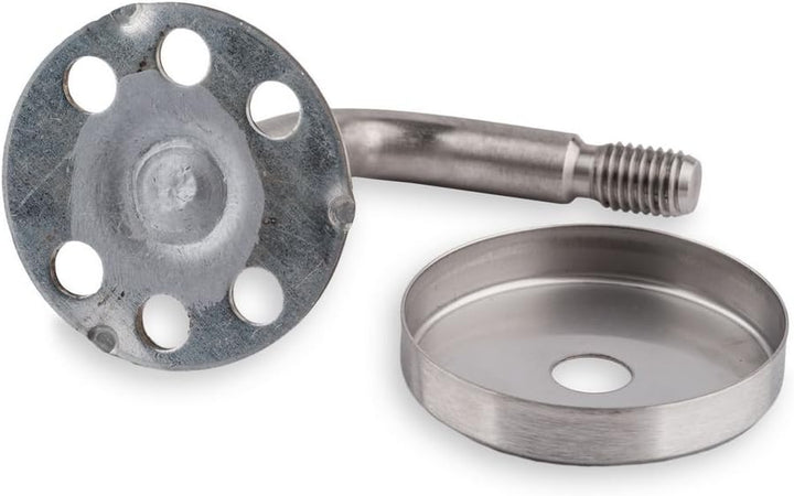 Abgerundeter Handlauf aus Buchenholz mit 2 Halterungen aus Stahl, Ø 45 mm, Länge 120 cm