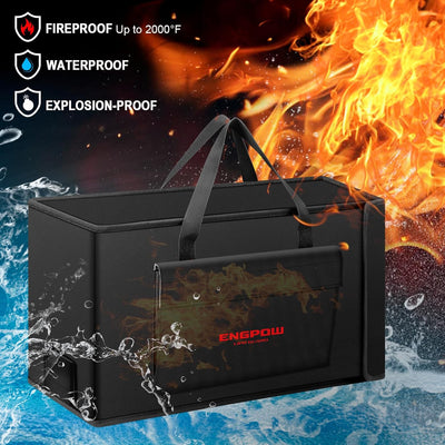 Akku Tasche Ebike Batterie Tasche Feuerfeste bis 2000°F Explosionsgeschützte Lipo Bag kompatibel mit