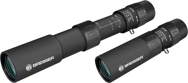 Bresser Zoom Monokular 8-25x25 Dachkant mit stufenlosem Zoom und Makrofunktion inklusive Transportta