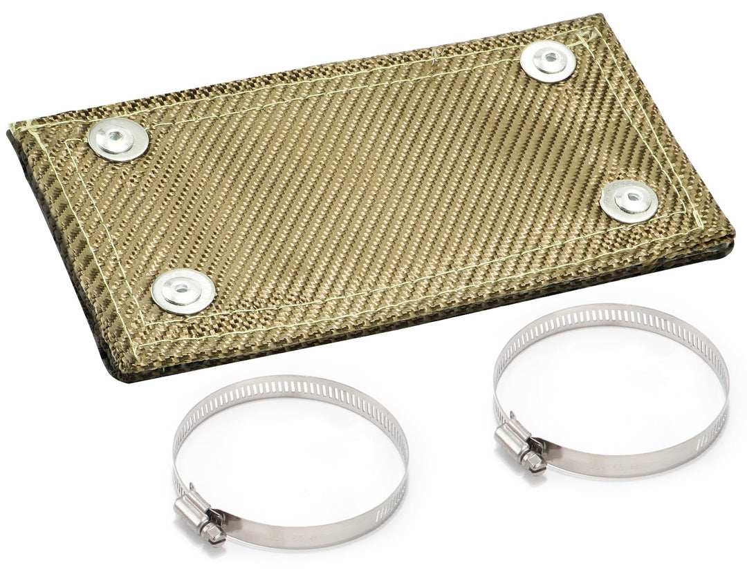 Hitzeschutzband Auspuff, Hitzeschutzmatte 20 x 10 cm Titanium Auspuffband Hitzeschild, mit Schlauchk