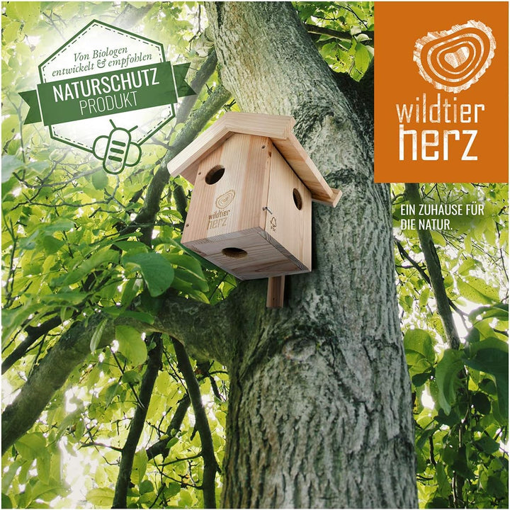 wildtier herz I Eichhörnchen Kobel – Nest für Eichhörnchen aus verschraubtem Massiv-Holz, Eichhörnch
