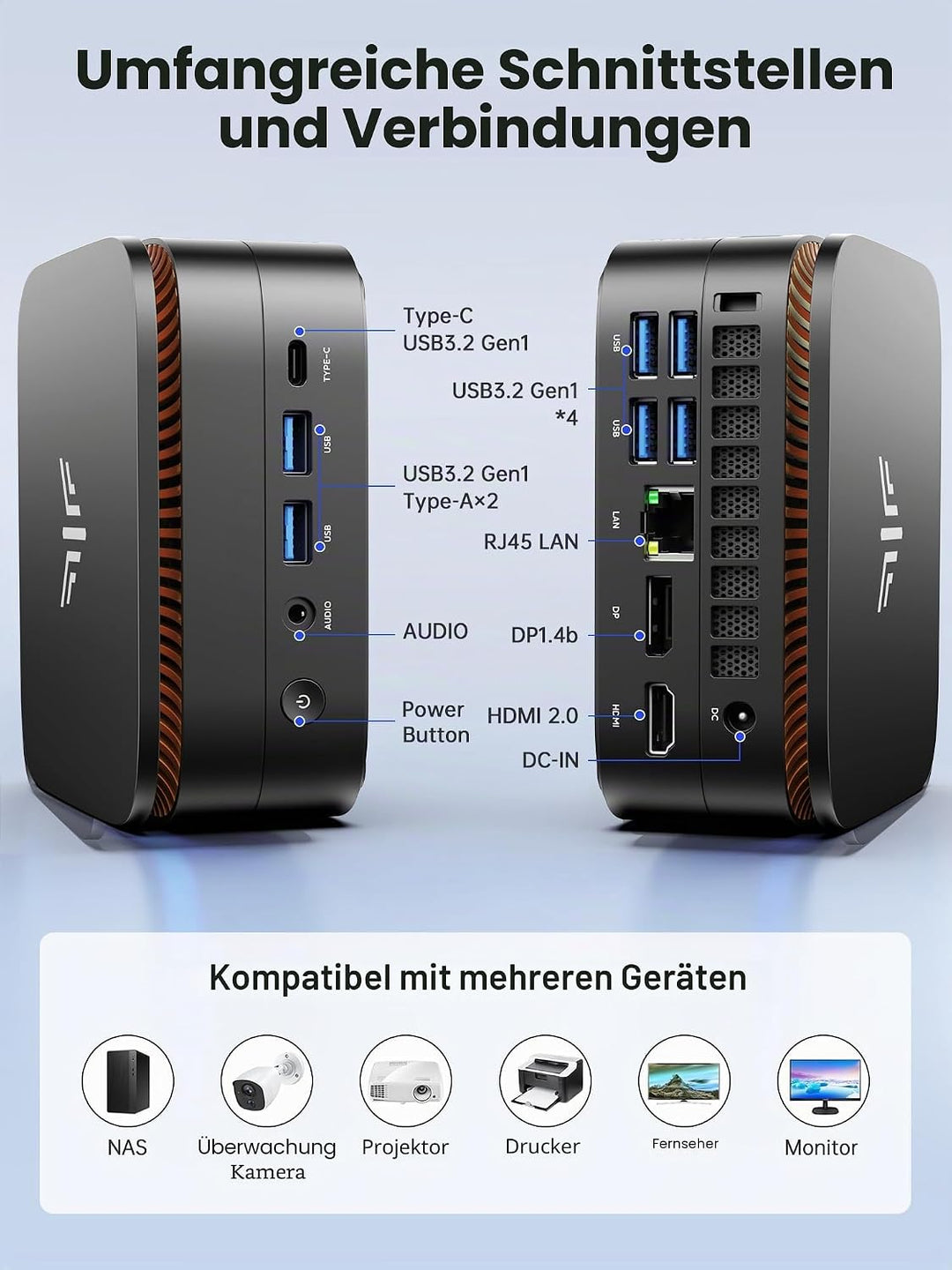 Mini PC, Intel Celeron N5105 2.9GHz 16GB RAM 512GB SSD M.2 Micro Desktop Computer, 4K UHD, WLAN, Gig