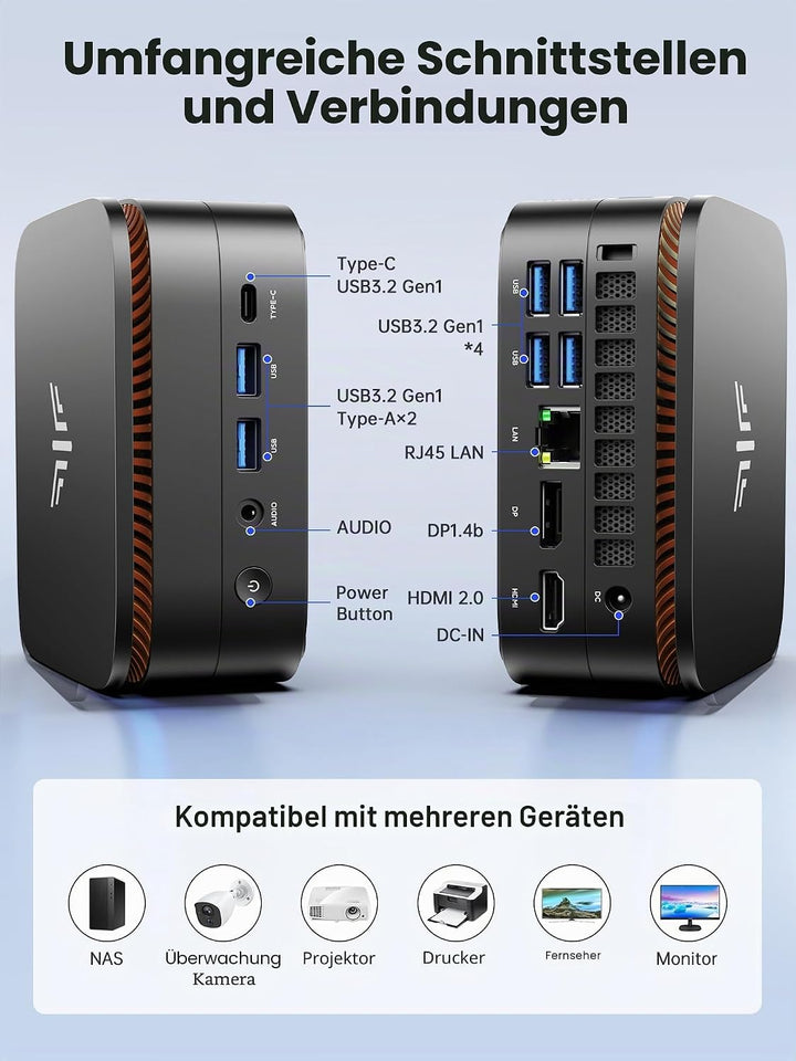 Mini PC, Intel Celeron N5105 2.9GHz 16GB RAM 512GB SSD M.2 Micro Desktop Computer, 4K UHD, WLAN, Gig