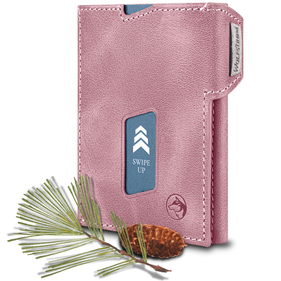 Wolfstrøm Slim Wallet mit Münzfach 'Ludvig' I 7+1 Karten Mini Geldbörse Herren klein, RFID Blocker I