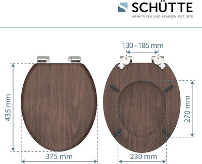 SCHÜTTE WC-Sitz MDF (Dark Wood) Dark Wood MDF, Dark Wood MDF