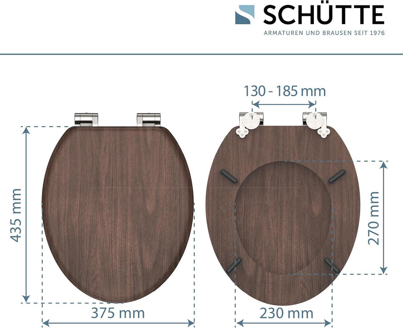 SCHÜTTE WC-Sitz MDF (Dark Wood) Dark Wood MDF, Dark Wood MDF