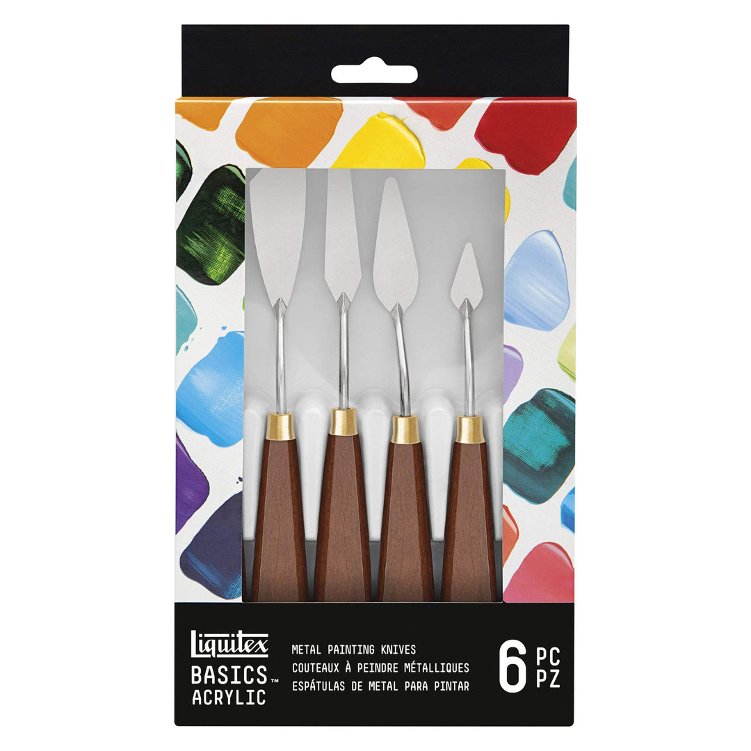 Liquitex 3699372 Basics Malmesser Set mit rostfreier elastischer Metallklinge für Acrylfarben oder Ö