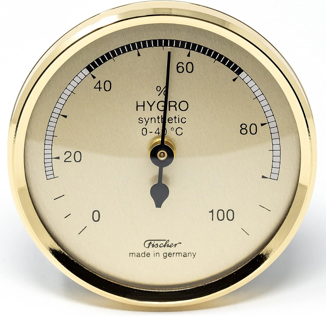Fischer 150MS - Synthetic-Hygrometer - 68mm Luftfeuchtigkeitsmesser mit messing-farbenem Kunststoffg