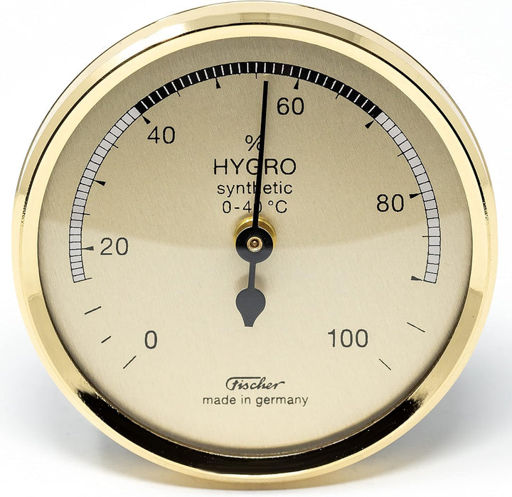 Fischer 150MS - Synthetic-Hygrometer - 68mm Luftfeuchtigkeitsmesser mit messing-farbenem Kunststoffg
