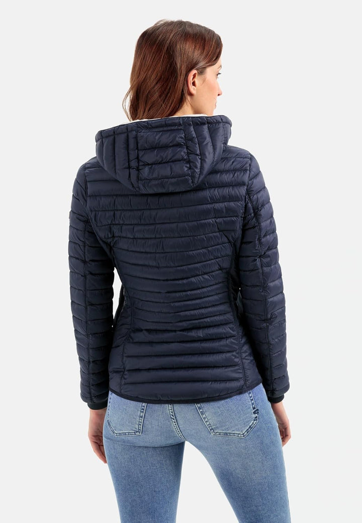 camel active Damen Steppjacke aus recyceltem Polyester 36 Dunkelblau, 36 Dunkelblau