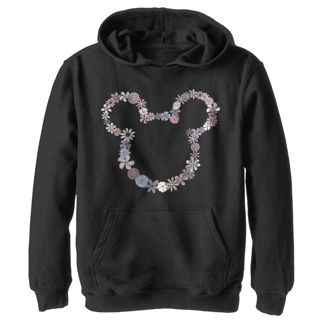 Disney Jungen Mickey Flowers Hoodie XL Schwarz, XL Schwarz