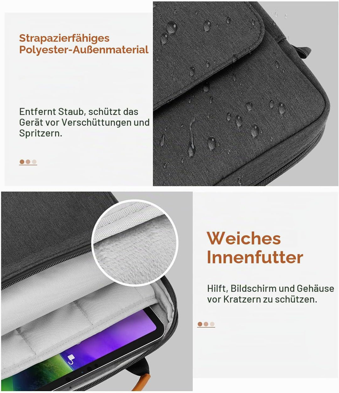 MoKo 9-11" Tablet Tasche Hülle, Tragetasche für iPad Pro 11 M2 2022-2018/iPad 10. 10,9 2022/iPad Air