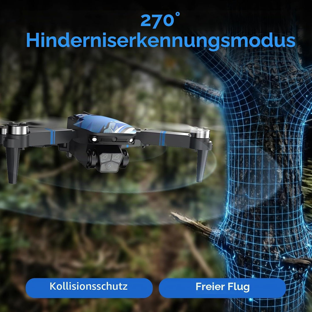 Drohne mit Kamera LCD-Bildschirm Live Video, 4K Drone mit Bürstenlosem Motor, 270°-Hindernisvermeidu