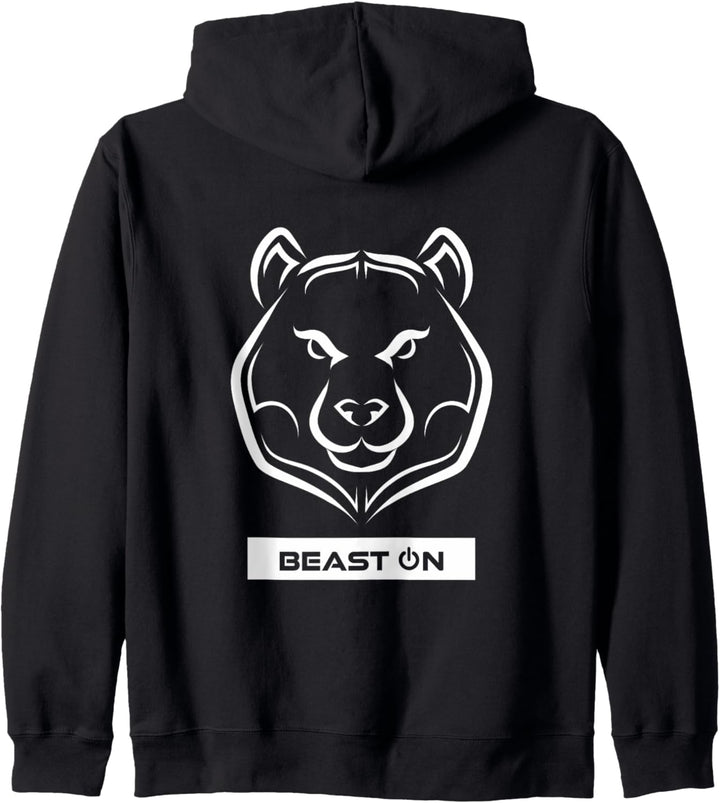Bär Kopf Rücken Design Gym Workout Fitness Training Gains Kapuzenjacke