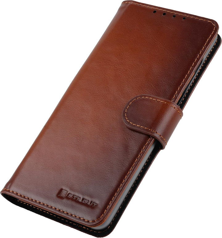 StilGut Talis kompatibel mit Samsung Galaxy A72 Hülle mit Kartenfach aus Leder, Wallet Case, Lederhü