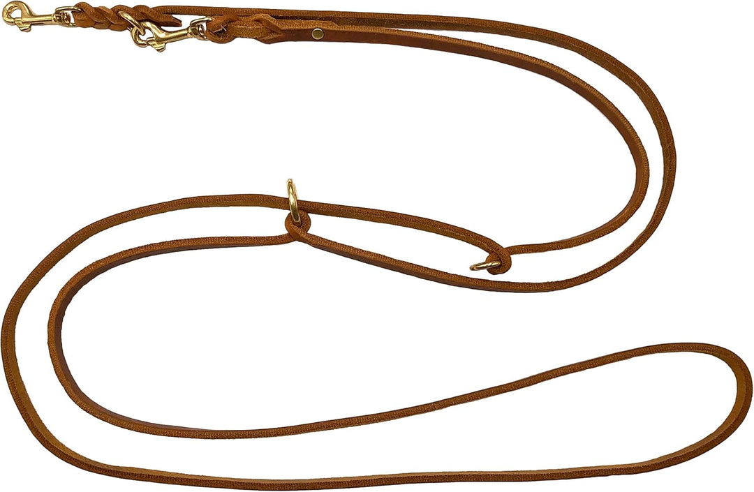 Hundeleine Fettleder Messing kleine Hunde/grosse Hunde 2m / 2,40m / 2,80m / 3,50m / 5m Doppelleine v