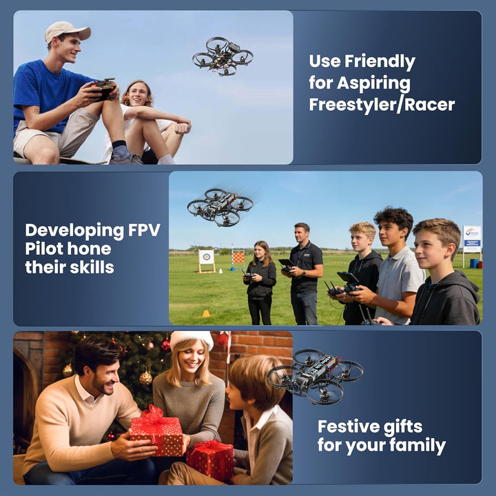 R8 ELRS Tiny Whoop Quadcopter,Ultralight 1S 80mm Micro FPV Drohne BNF mit 2 Batterien Fly12 Mins für