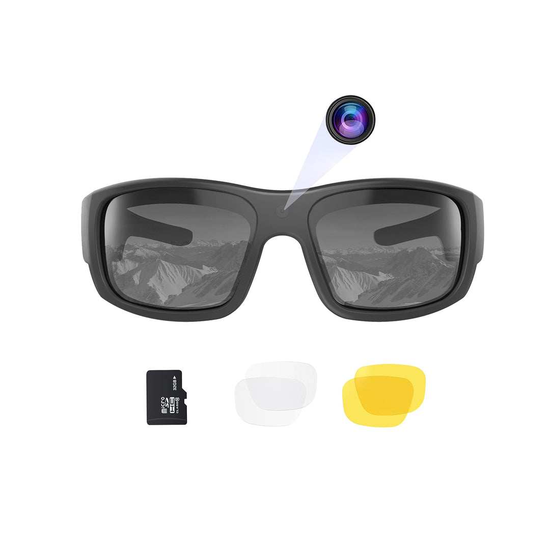 OhO Camera Glasses,32GB 1080P Full HD Sports Cam Sunglasses with Built in 15MP Camera and Polarized