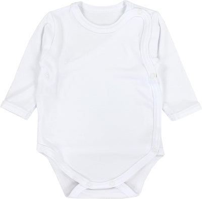 TupTam Baby Unisex Langarm Wickelbody Print/Uni 5er Pack 50 Weiss, 50 Weiss