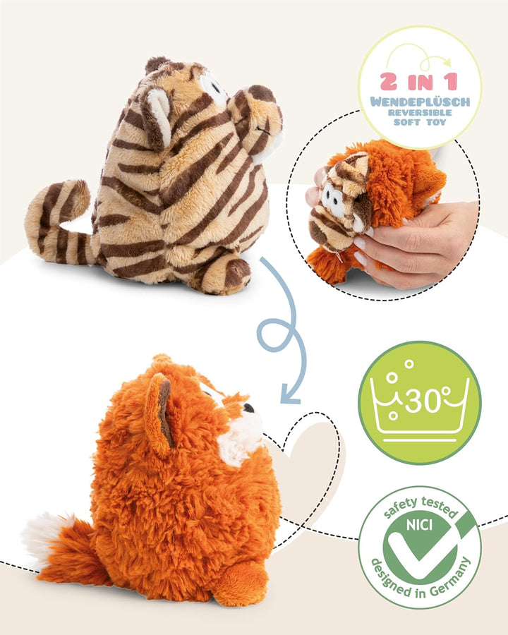 NICI Kuscheltier Fuchs mit Wendefunktion 15cm 2 in 1 - orange - Weiches NICI-Plüschtier – Ideal zum