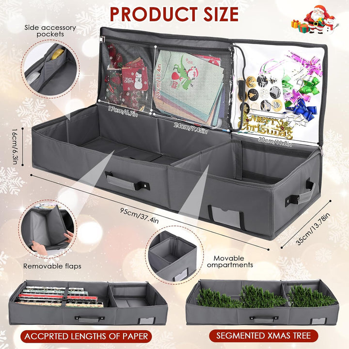 Geschenkpapier Aufbewahrung,95 * 35 * 16cm Geschenkpapier Organizer,Wasserdichtes 600D Oxford Gewebe