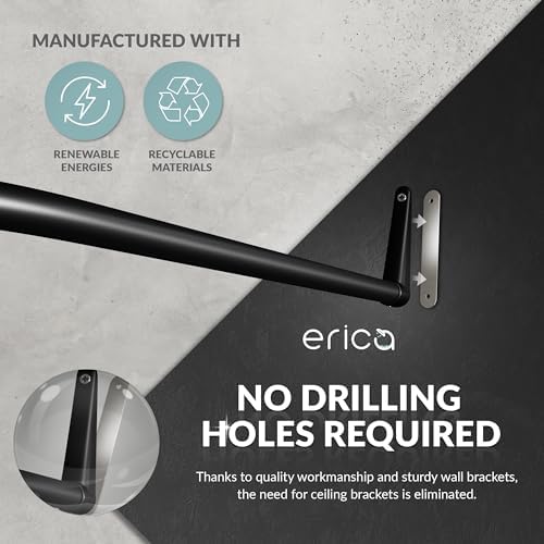 Erica Duschvorhangstange L form 70x90, 70x160 oder 90x140 cm + Klebebefestigungen | Duschvorhang sta