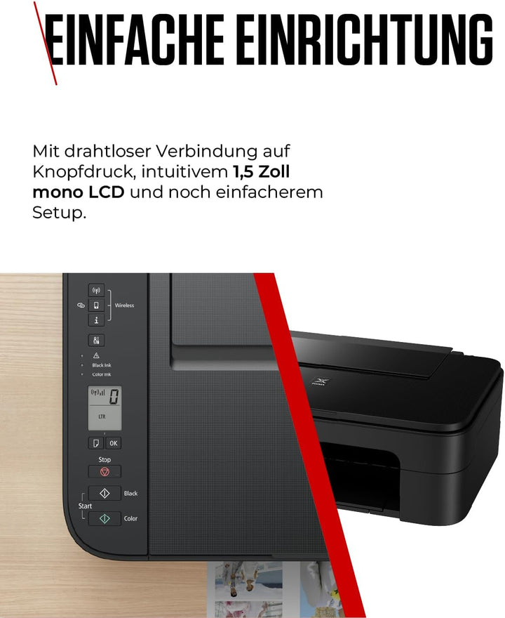 Canon PIXMA TS3350 Drucker Farbtintenstrahl Multifunktionsgerät DIN A4 (Scanner, Kopierer, 4.800 x 1