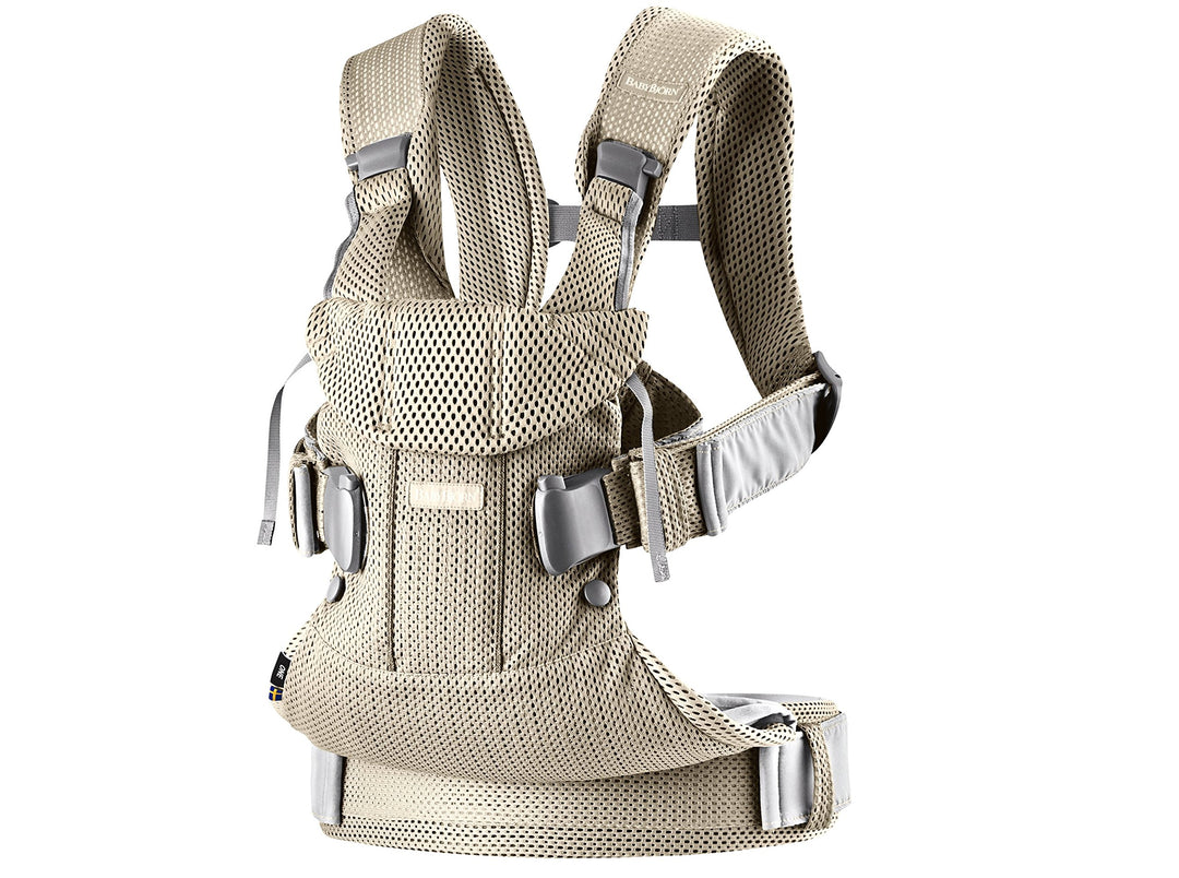 BabyBjörn Babytrage One Air, 3D-Netzstoff, Grau-Beige