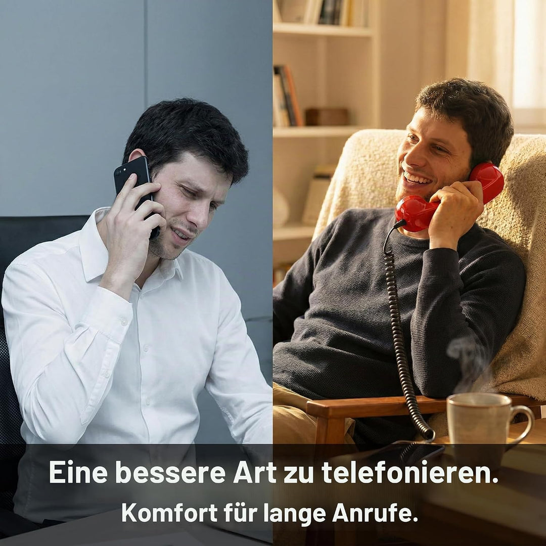 Opis Technology 60s Micro Retro-Telefonhörer für Handy und Smartphone, inkl. aktivem USB-C-Adapter f
