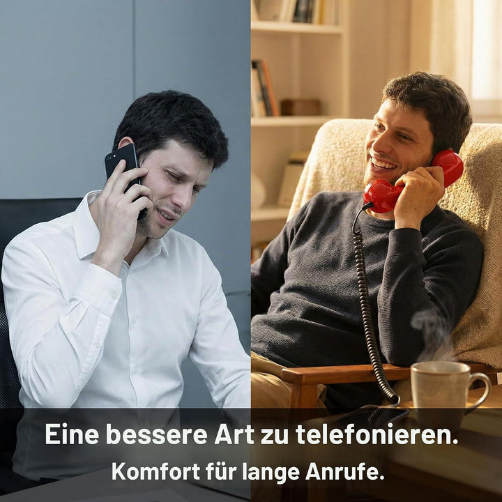 Opis Technology 60s Micro Retro-Telefonhörer für Handy und Smartphone, inkl. aktivem USB-C-Adapter f