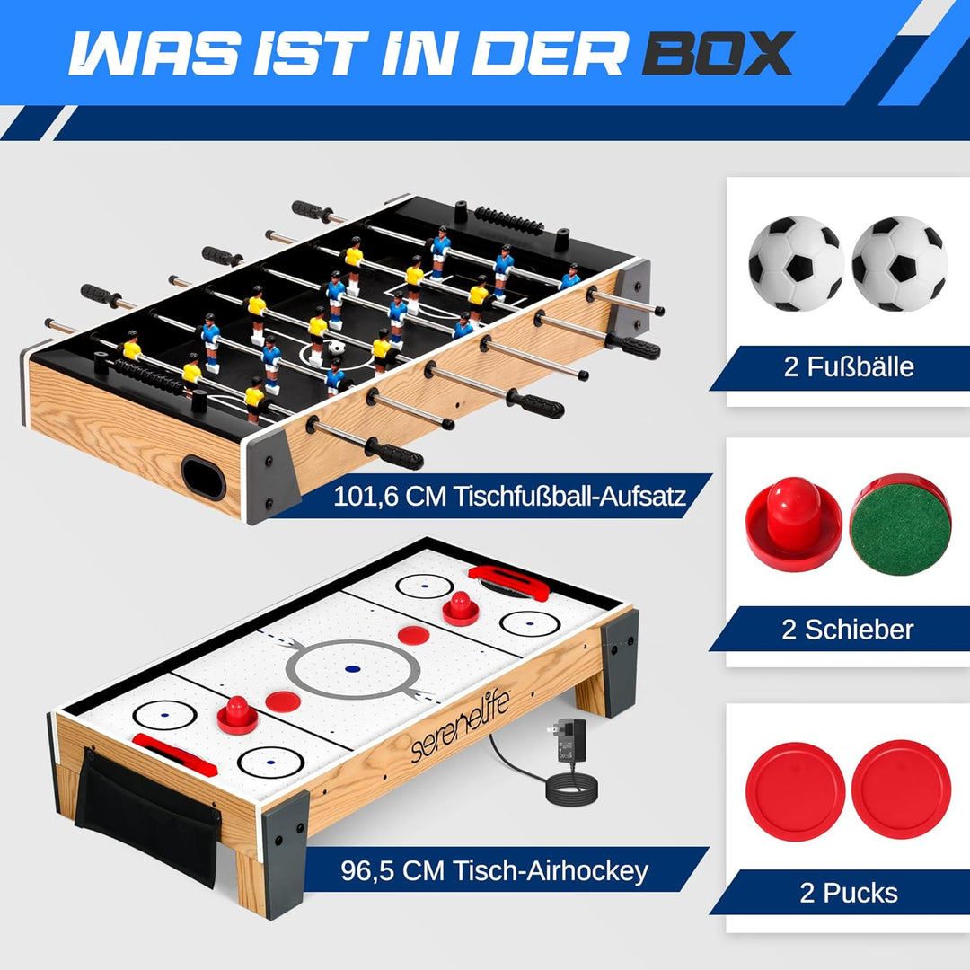 SereneLife 4-in-1/5-in-1 Multifunktionstisch – inkl. Billardtisch, Tischtennisplatte, Tischkicker, K