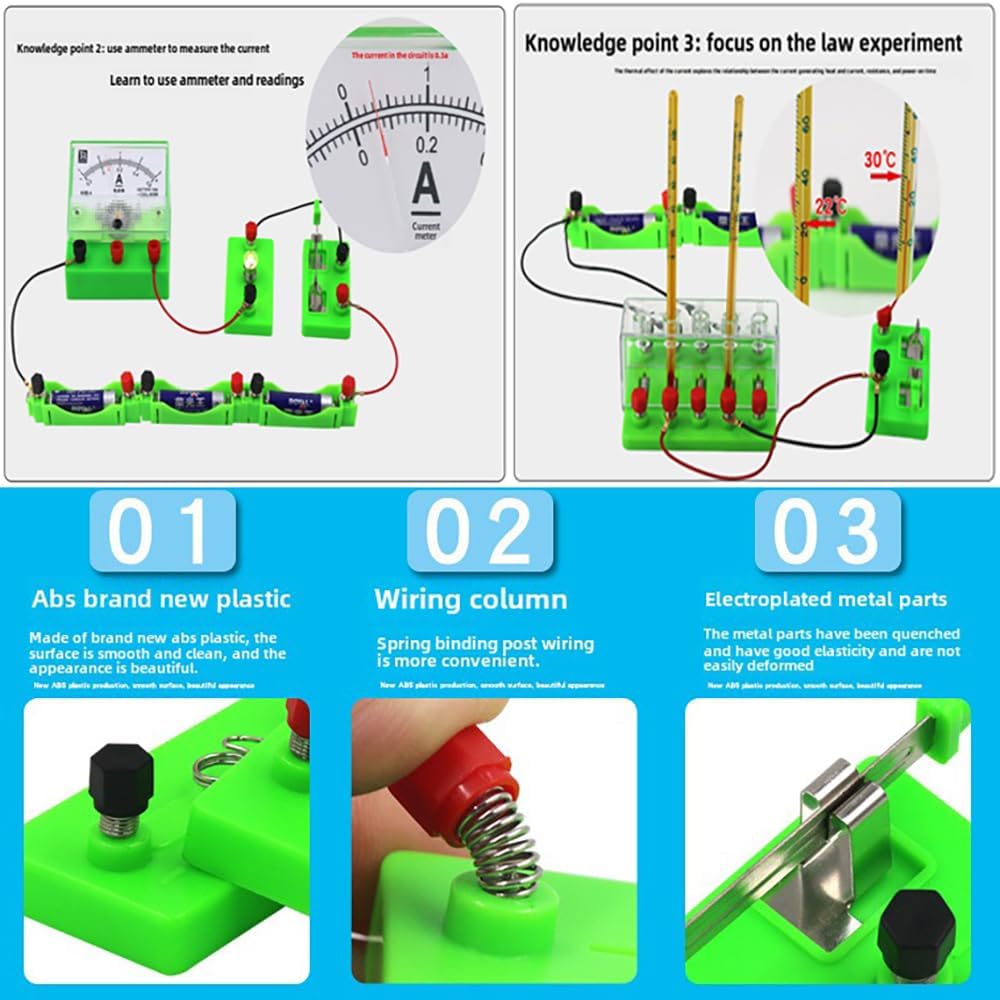 Physik Elektrische Schaltung Lernkit,Stromkreis Motor Kit,Elektrische Schaltung Lernkit,98pcs mit En