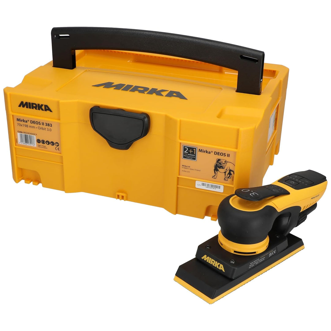 Mirka DEOS II 383 Schwingschleifer im Koffer 70x198mm 300 W vibrationsarme Schleifmaschine für staub