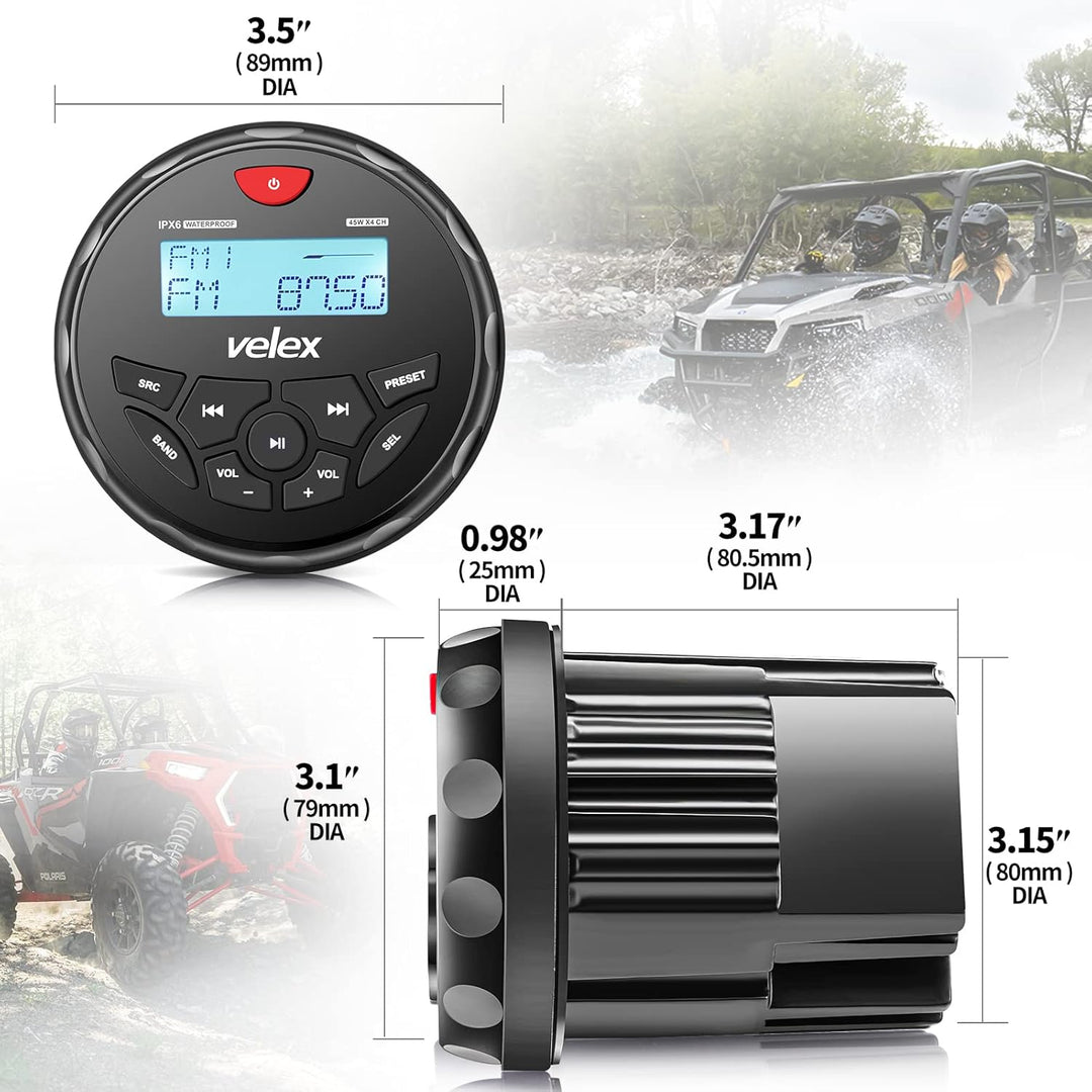 Wasserdicht Bluetooth Marine Stereo-Empfänger mit MP3 Player am DAB+/AM/FM Radio und USB für Streami