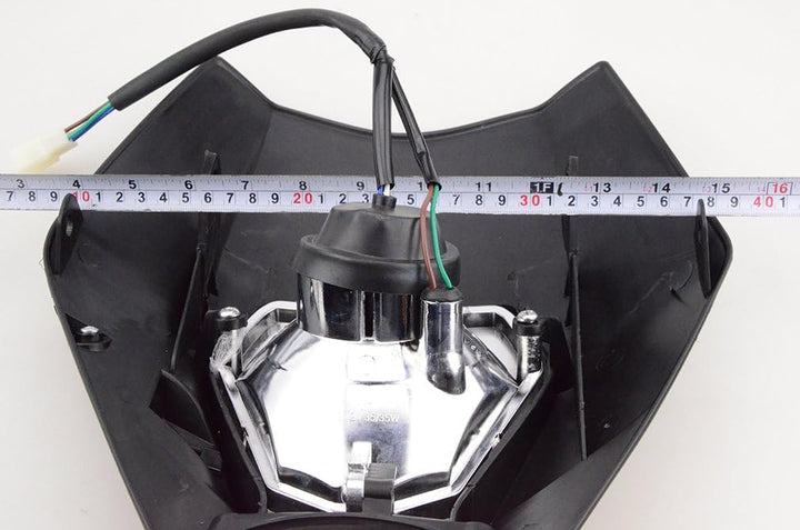GOOFIT schwarz 12V 35W Scheinwerfer Frontscheinwerfer Lichtmaske mit Front Verkleidung Ersatz für Mo