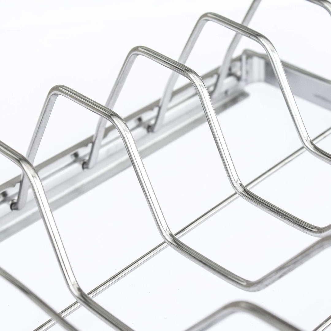 TAINO Spare-Ribs-Halter Edelstahl Rippchen-Halter Grill-Zubehör klappbar 24 x 23cm Grillkorb